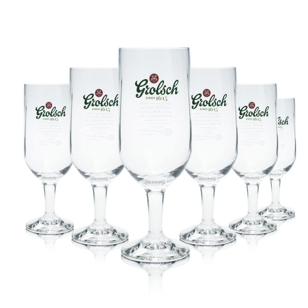 6x Grolsch Bierglas 0,25l Pokalglas Classic Biertulpe Gläser Set Craft Brauerei