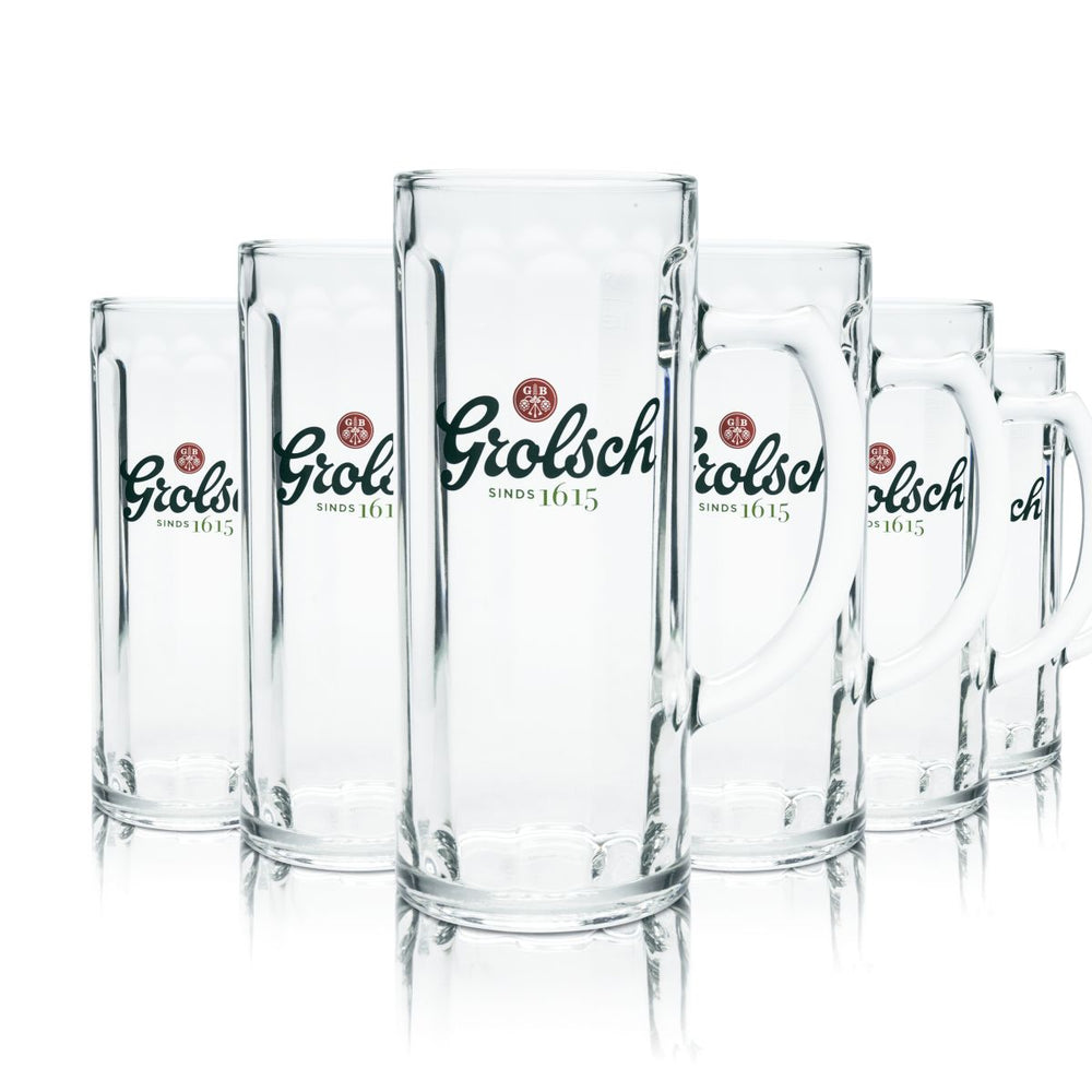 6x Grolsch Bierglas 0,5l Bierkrug Humpen Seidel Gläser Set Brauerei Niederlande