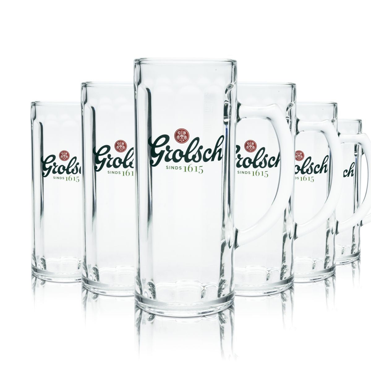 6x Grolsch Bierglas 0,5l Bierkrug Humpen Seidel Gläser Set Brauerei Niederlande