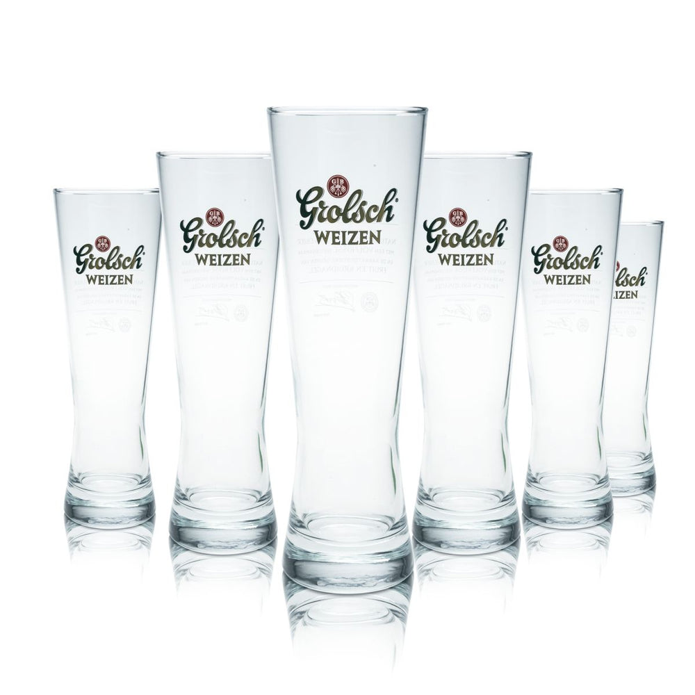 6x Grolsch Bierglas 0,5l Weißbierglas Hefeweizenglas Gläser Set Brauerei Gastro