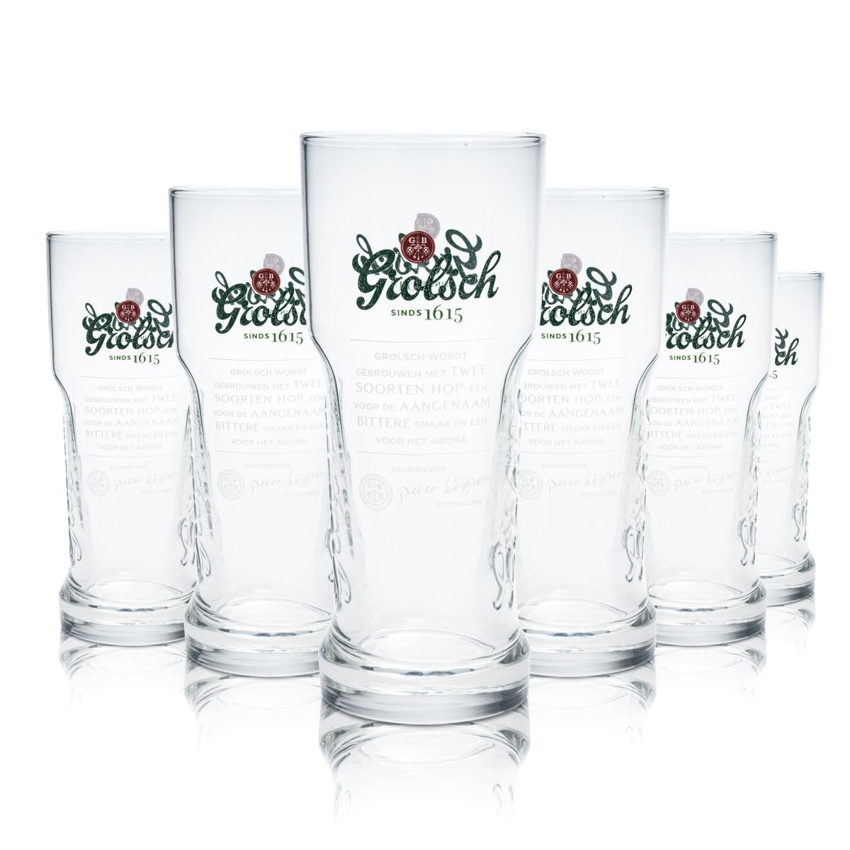 6x Grolsch Glas 0,25l Bierpokal Master Glass Gläser Set Brauerei Niederlande