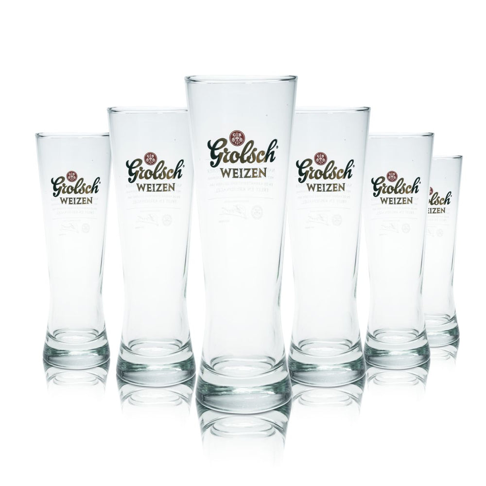 6x Grolsch Glas 0,3l Weißbierglas Bierpokal Gläser Set Hefeweizengläser Brauerei