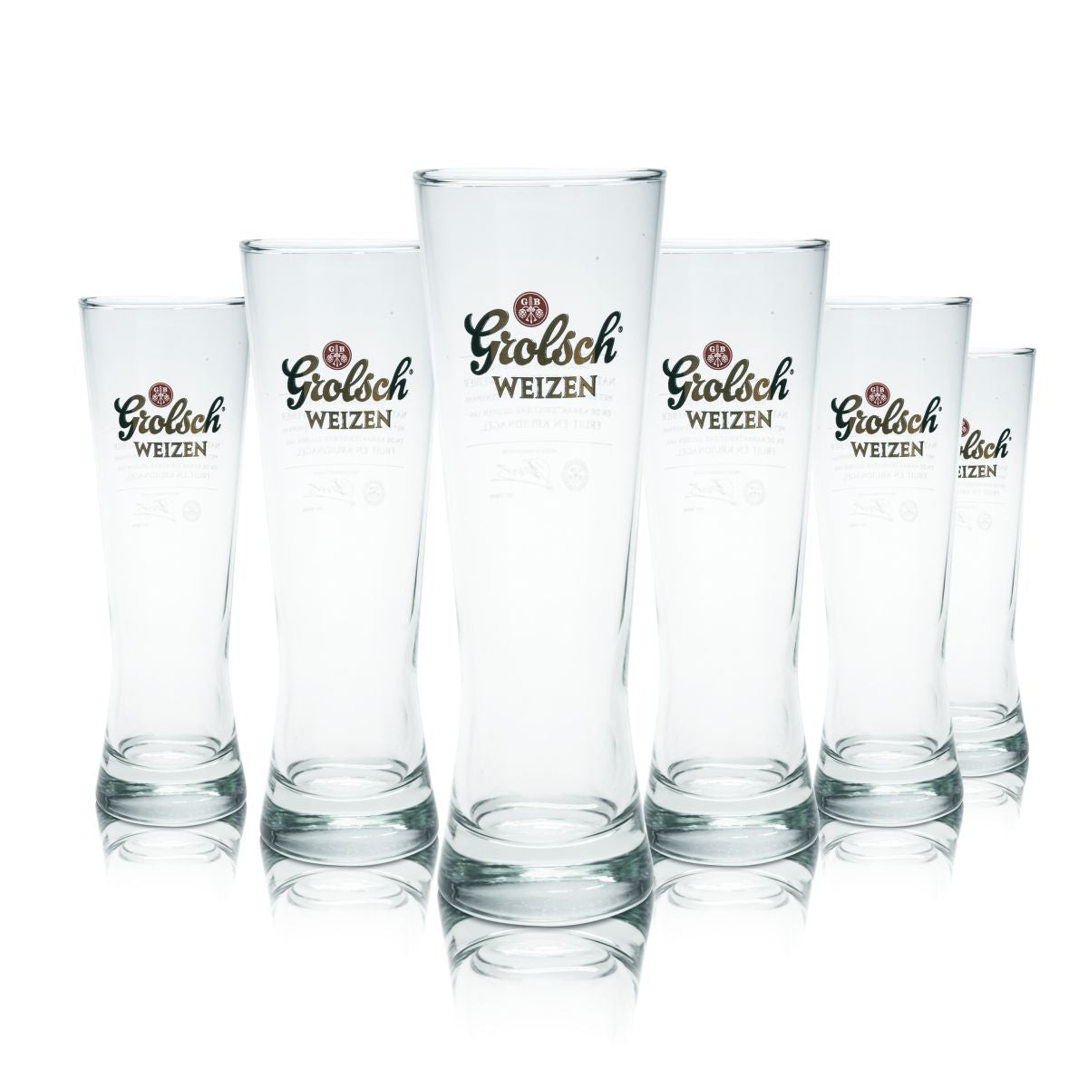 6x Grolsch Glas 0,3l Weißbierglas Bierpokal Gläser Set Hefeweizengläser Brauerei