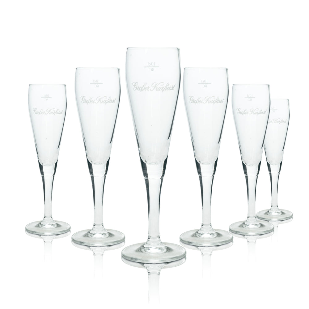 6x Großer Kurfürst Sekt Glas Flöte 0,1l Ritzenhoff Gläser Champagner Flute Kelch