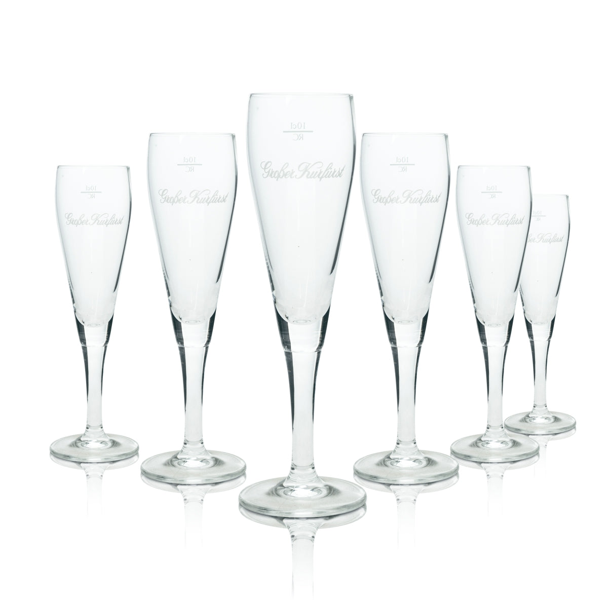 6x Großer Kurfürst Sekt Glas Flöte 0,1l Ritzenhoff Gläser Champagner Flute Kelch