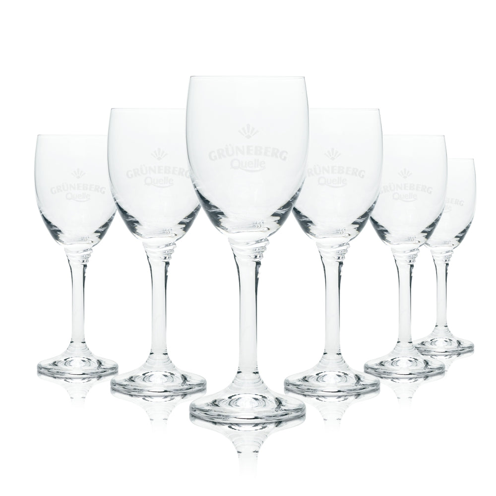 6x Grüneberg Wasser Glas Pokal Sahm 0,2l Mineralwasser Stiel Gläser Gastro Bar