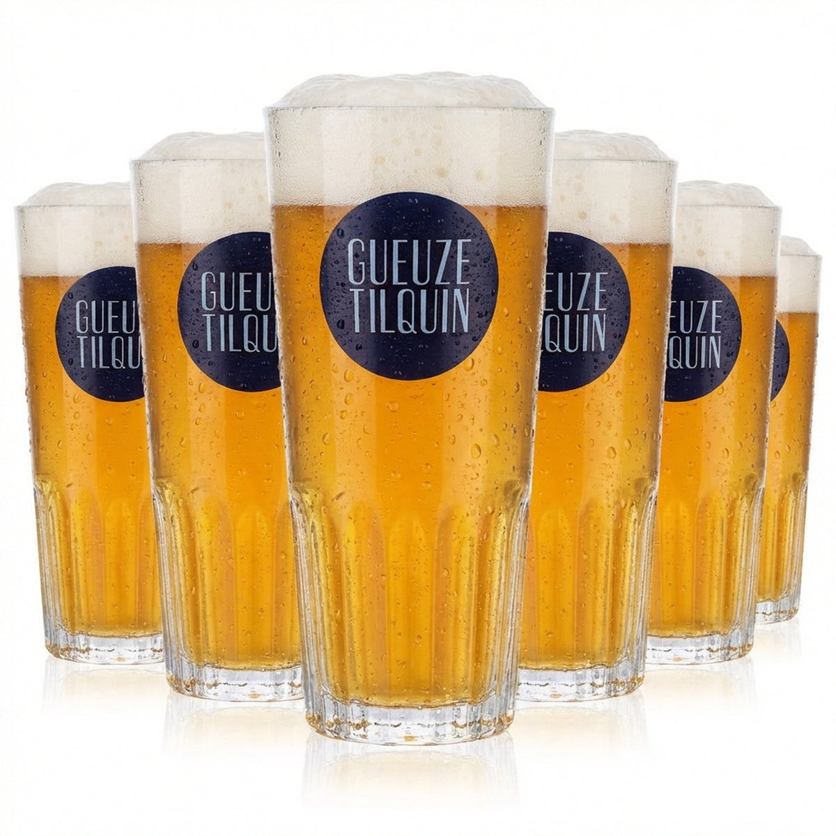 6x Gueuze Bier Glas 0,25l Becher belgische Biergläser Bierglas "Tilquin"