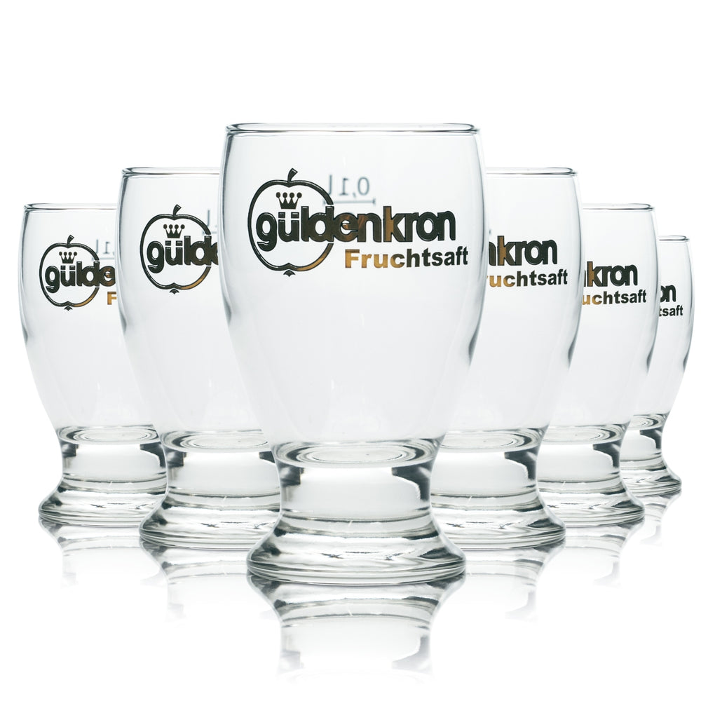 6x Güldenkron Saft Glas 0,1l Becher Pokal Tulpe Gläser Gastro Bar Frucht Apfel
