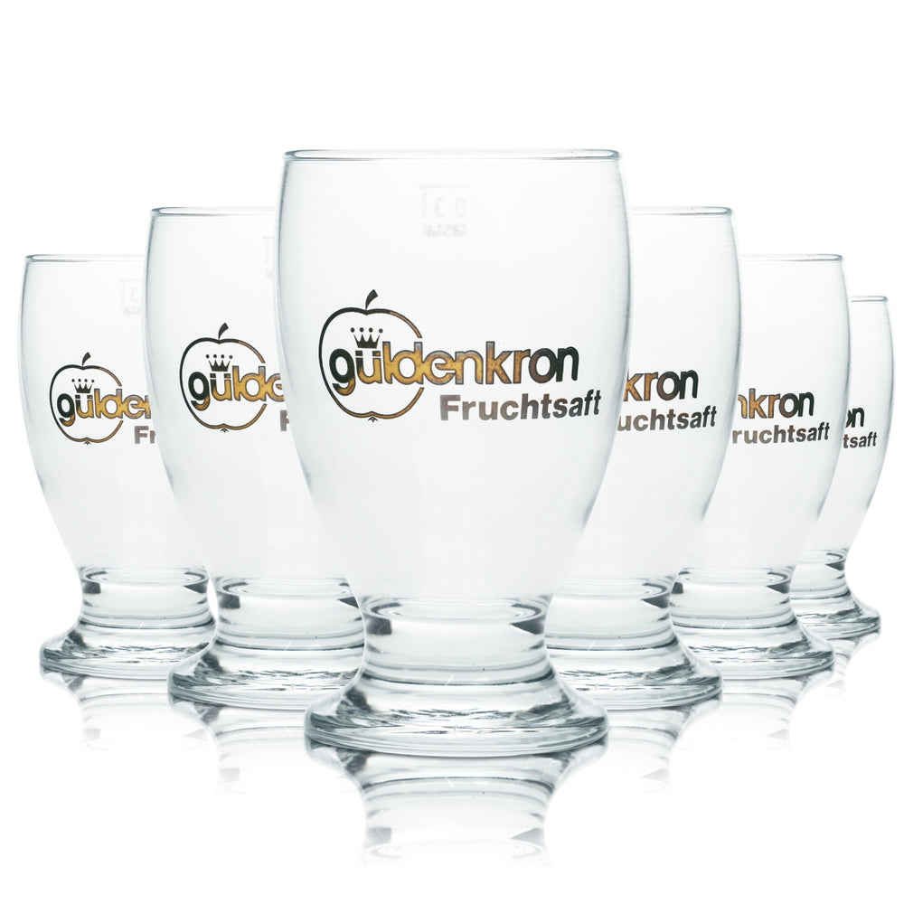 6x Güldenkron Saft Glas 0,2l Becher Pokal Tulpe Gläser Gastro Bar Frucht Apfel