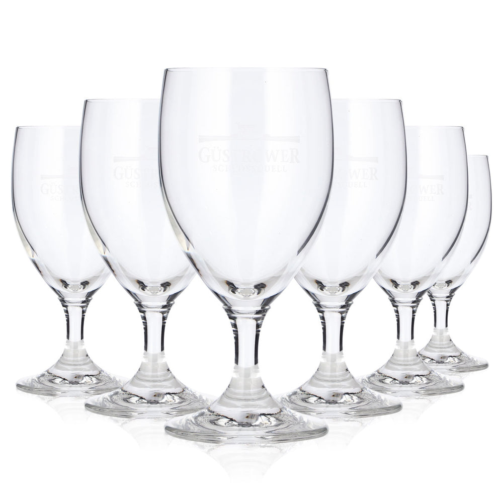 6x Güstrower Wasser Glas 0,18l Kelch Schlossquell Tulpe Bierglas