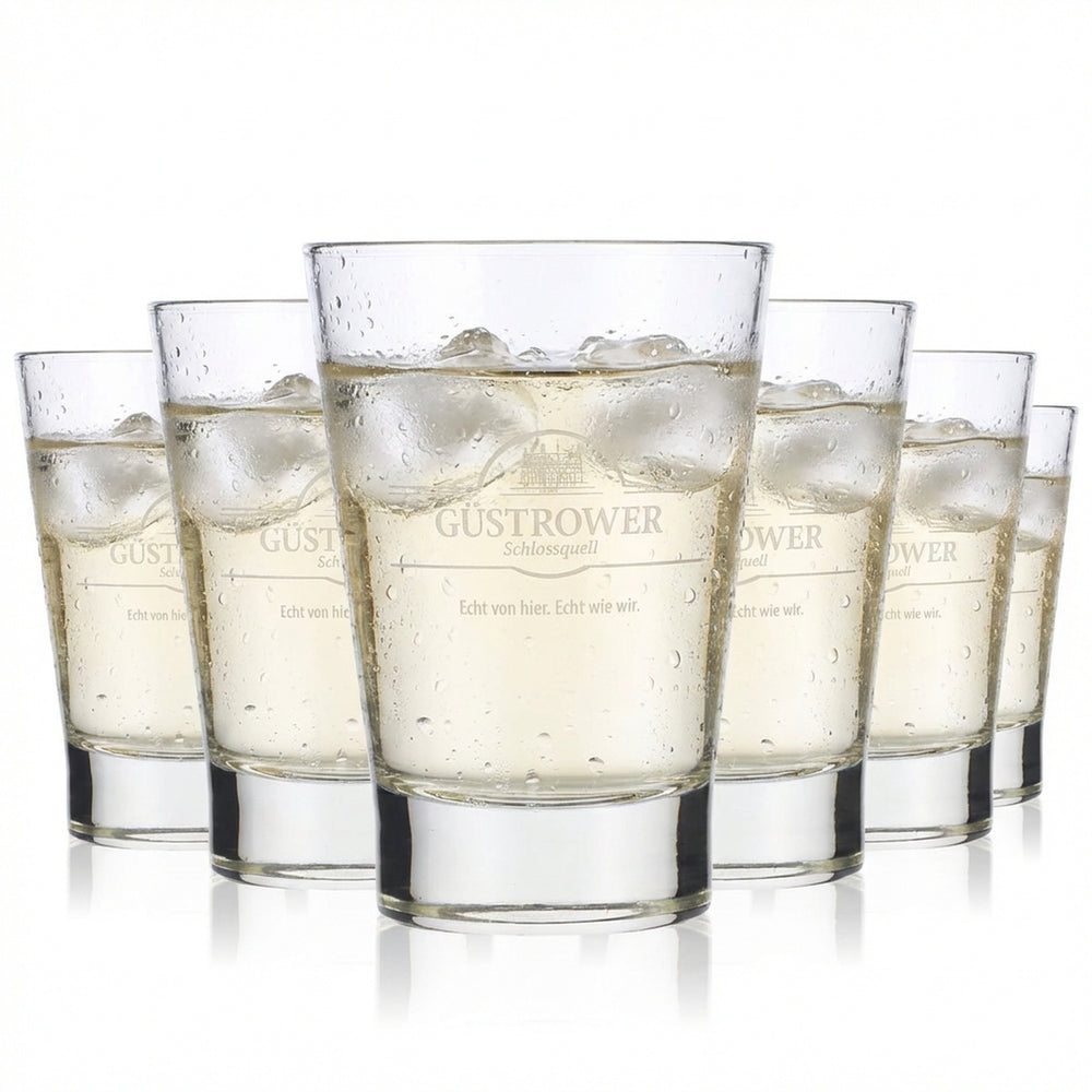 6x Güstrower Wasser Glas Gastro Gläser 0,21l Becher V-Form Libbey York
