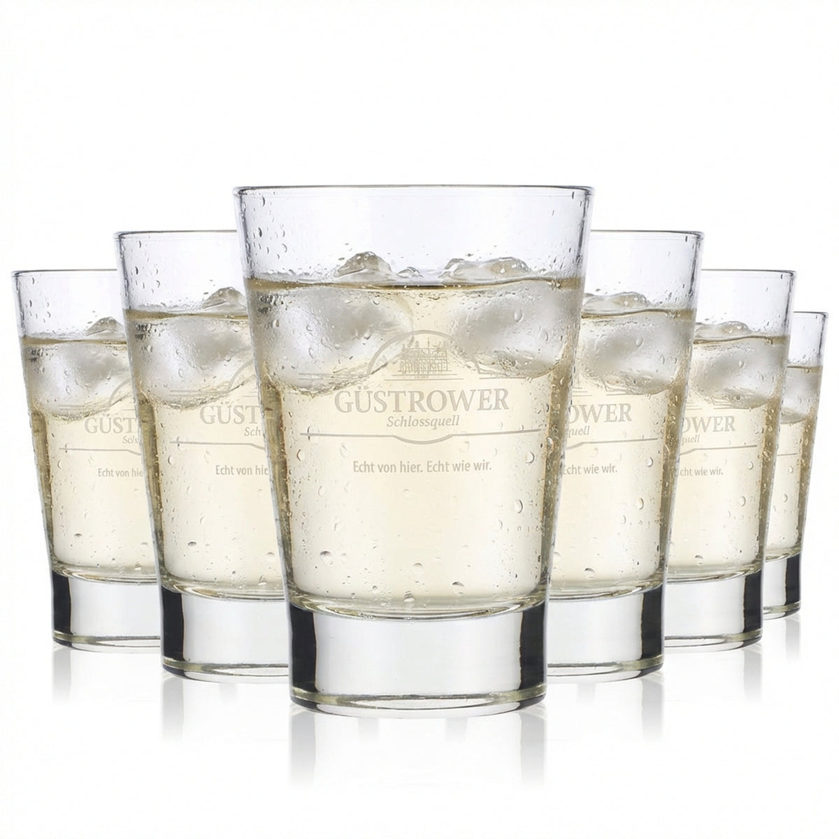 6x Güstrower Wasser Glas Gastro Gläser 0,21l Becher V-Form Libbey York