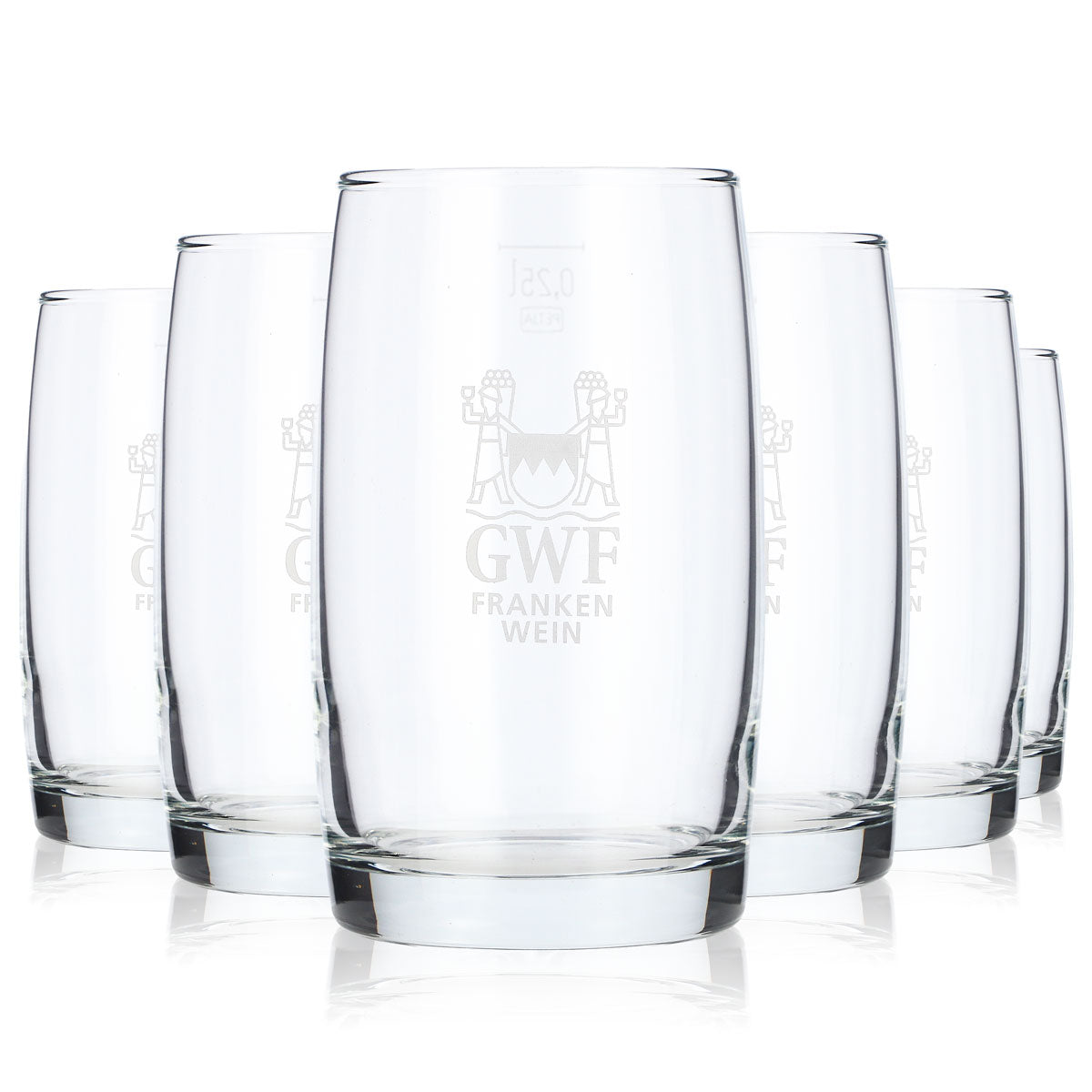 6x GWF Frankenwein Wein Glas 0,25l Wein-Becher Winzerbecher