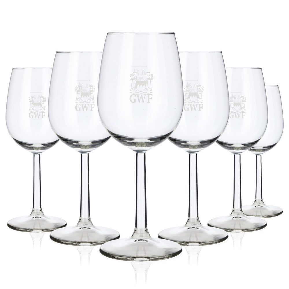 6x GWF Frankenwein Wein Glas Stielglas 0,20l Silbernes Logo Bouquet (6er Set)