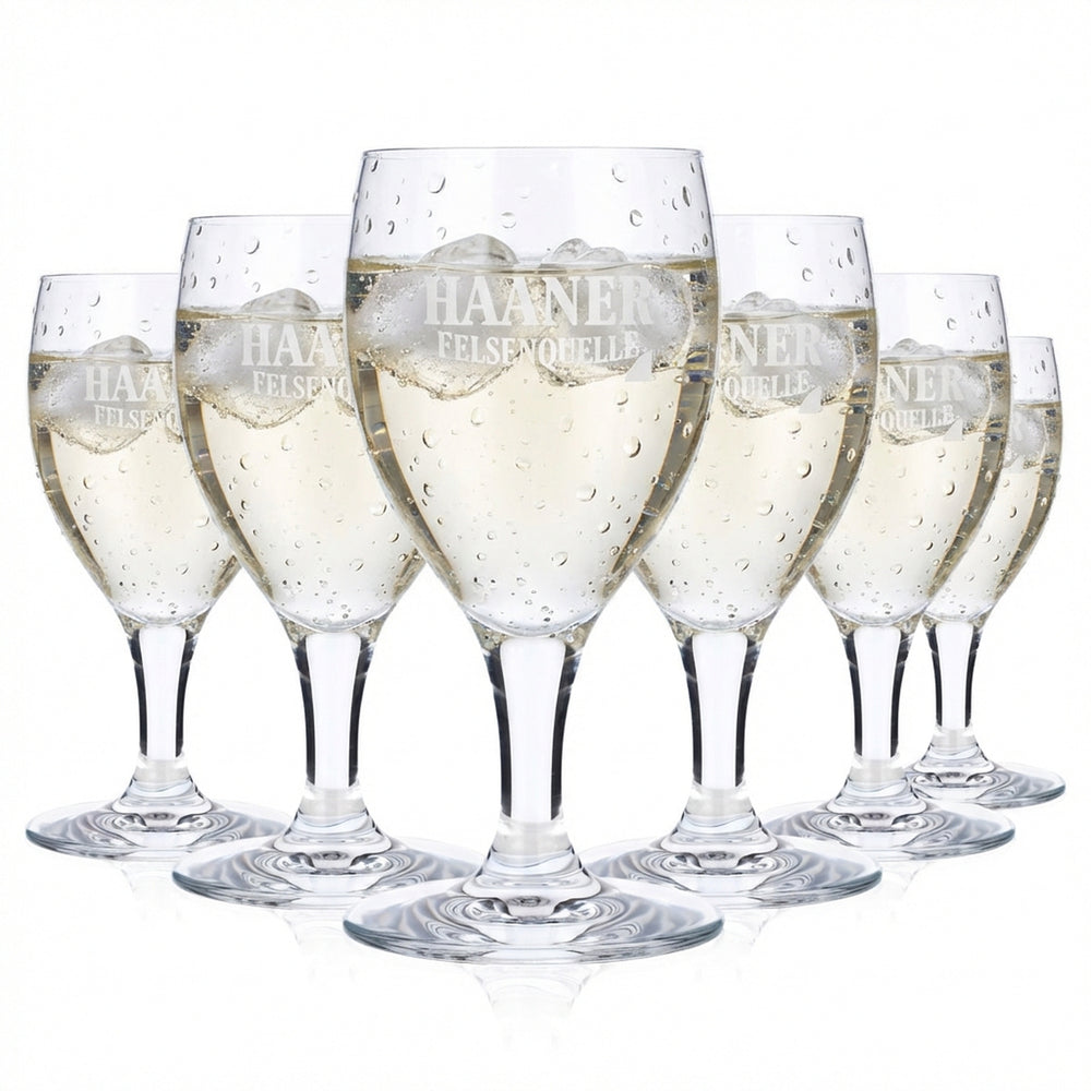 6x Haaner Felsenquelle Stielglas Wassergläser Wasser Glas 0,18l Kelch