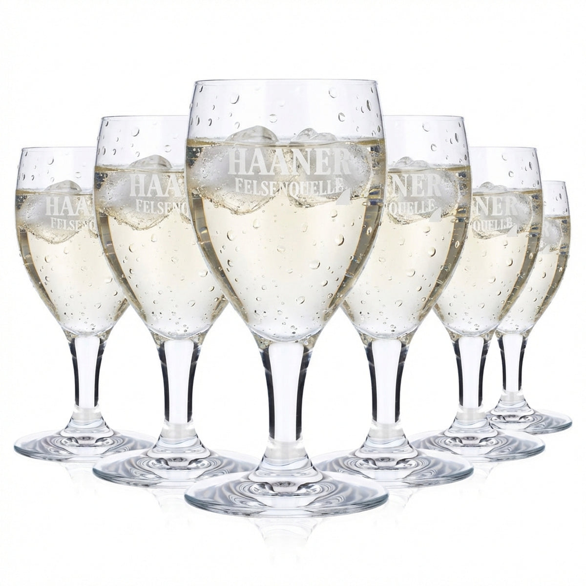6x Haaner Felsenquelle Stielglas Wassergläser Wasser Glas 0,18l Kelch