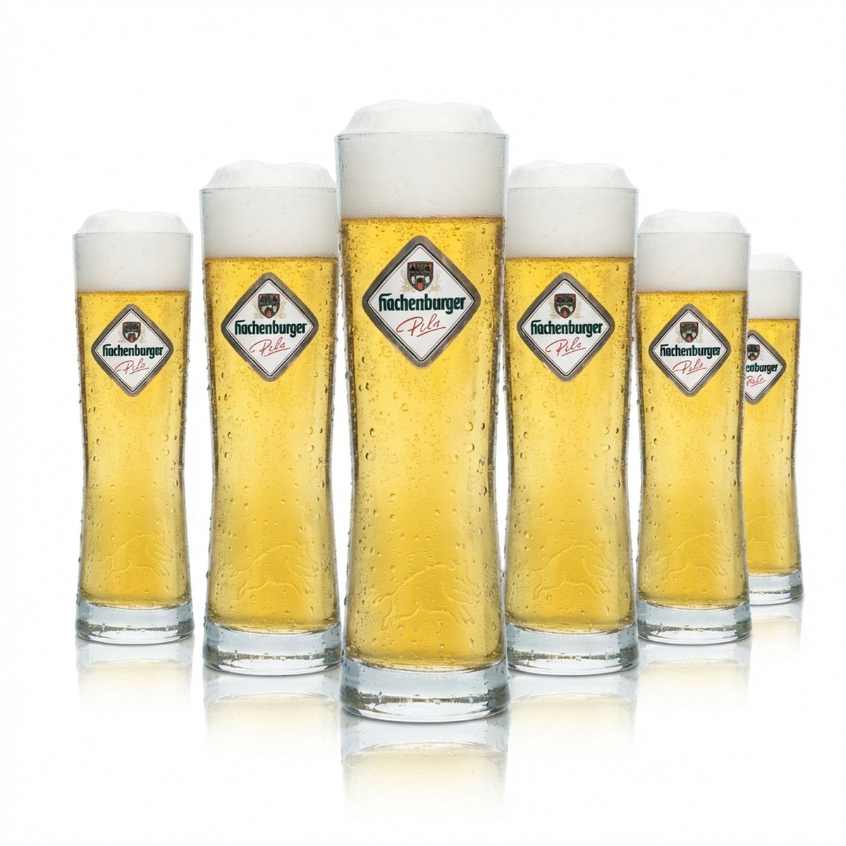 6x Hachenburger Bier Glas 0,2l Becher Stange Pokal Gläser Gastro Bar Pils Beer