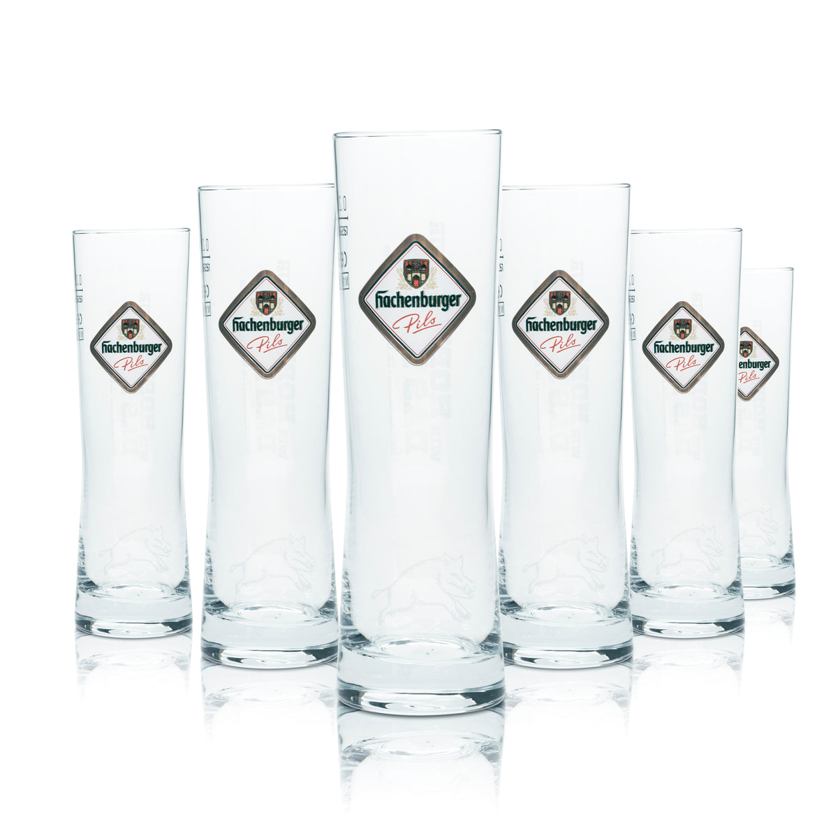 6x Hachenburger Bier Glas 0,2l Becher Stange Pokal Gläser Gastro Bar Pils Beer – Ansicht 5