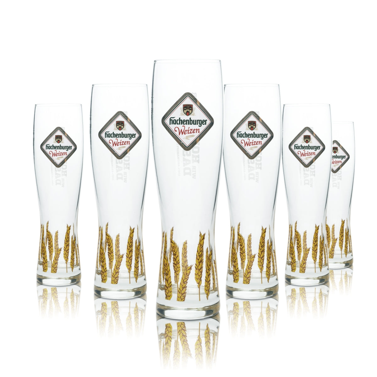 6x Hachenburger Bier Glas 0,5l Weißbier Weizen Hefe Pokal Gläser Gastro Bar