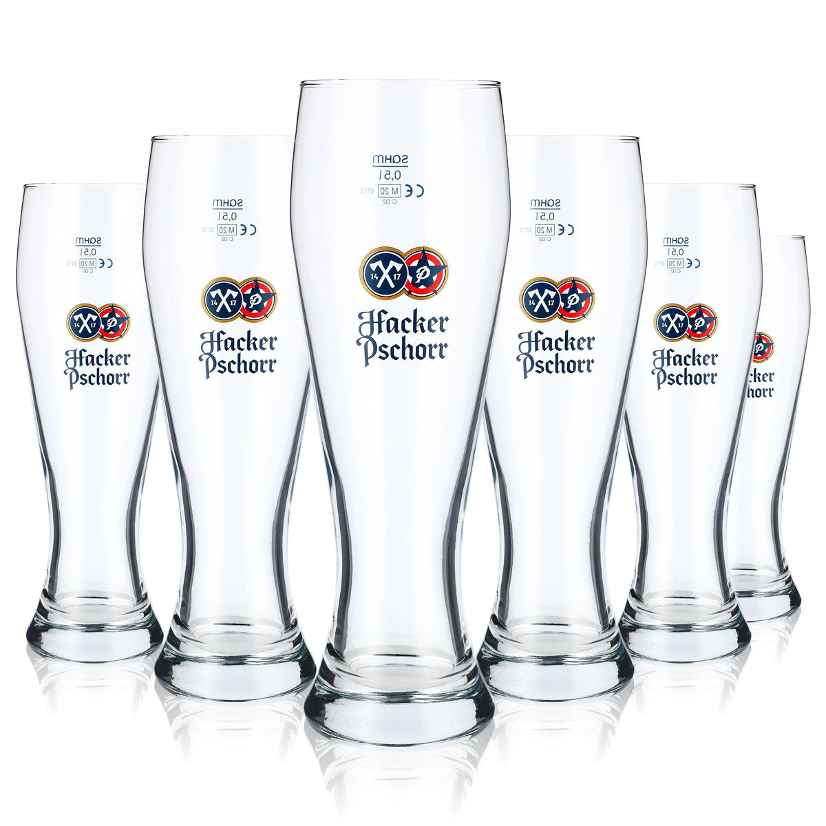 6x Hacker Pschorr Bier Glas 0,5l Weißbierglas "Spitzingsee"-Design Rastal – Ansicht 5
