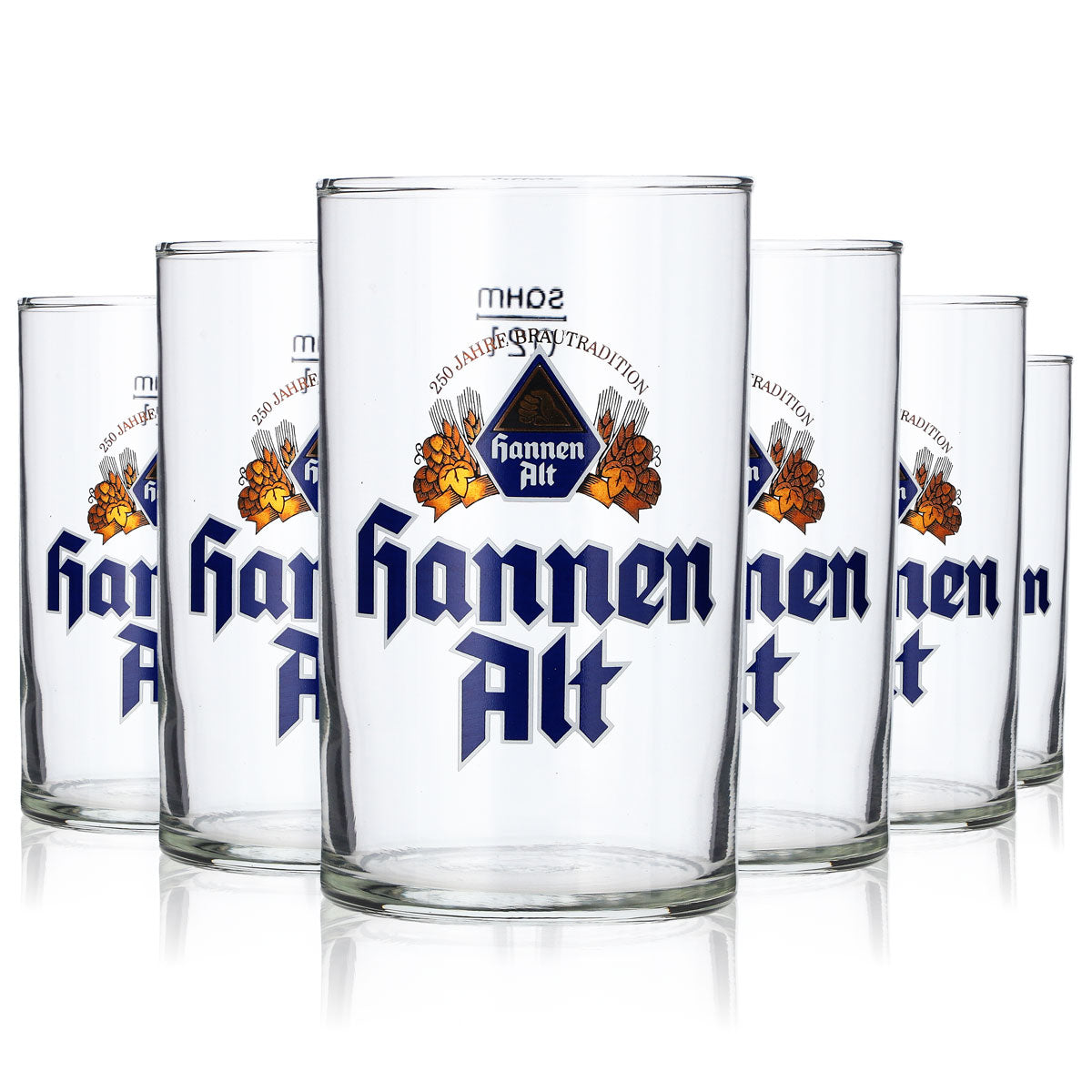 6x Hannen Alt Bier Glas 0,2l Becher OHNE Waagerechte Streifen sahm – Ansicht 5