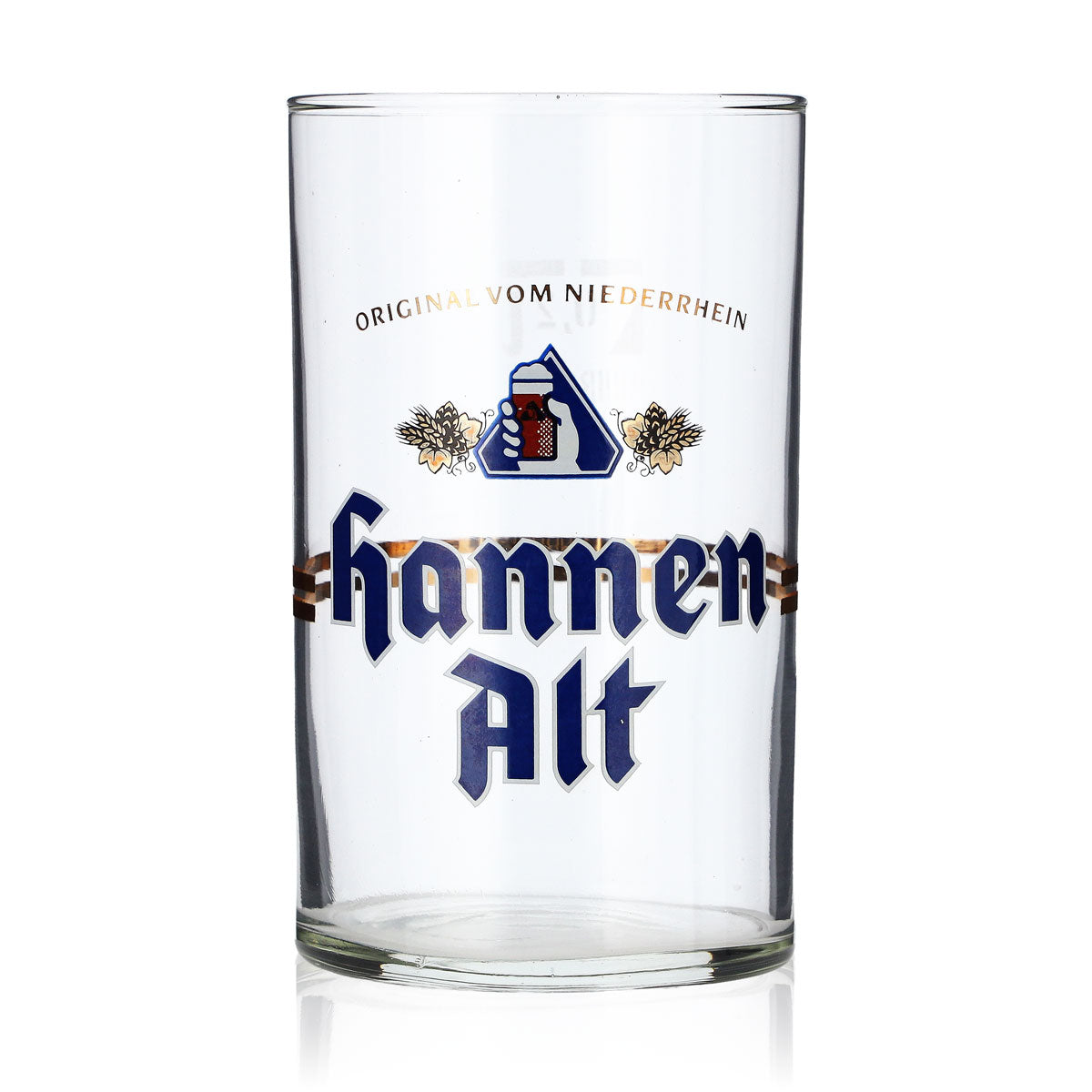6x Hannen Alt Bier Glas 0,2l Becher Streifen und Hand im Logo sahm – Ansicht 2