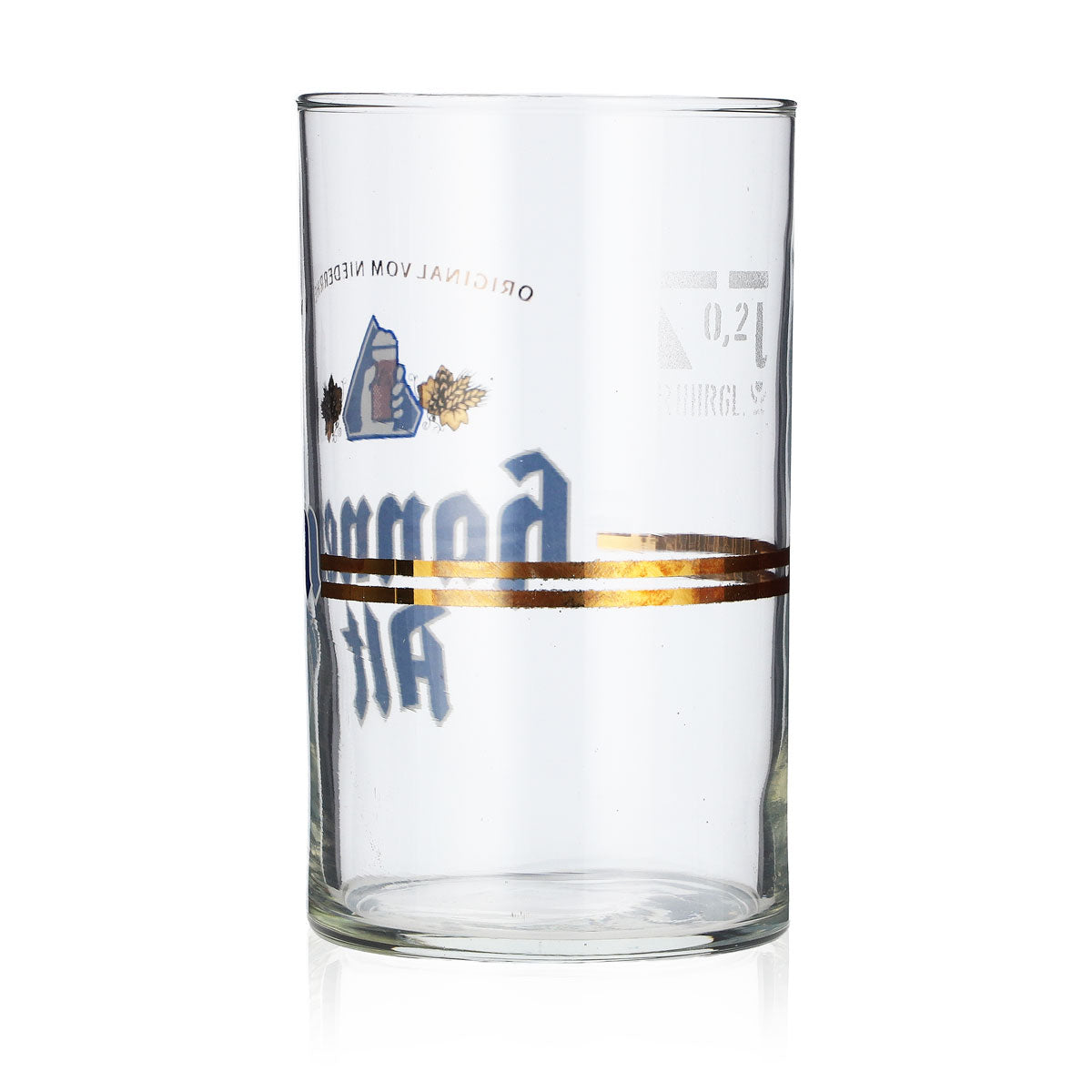 6x Hannen Alt Bier Glas 0,2l Becher Streifen und Hand im Logo sahm – Ansicht 4