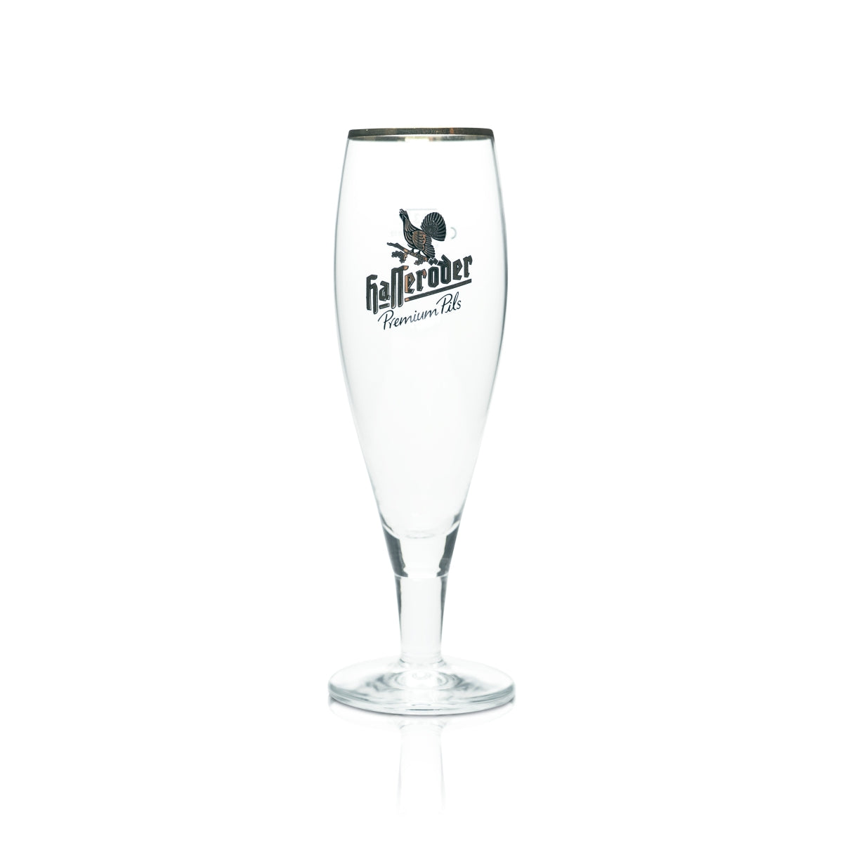 6x Hasseröder Bier Glas 0,3l Pokal Tulpe Kelch Allegro Goldrand Gläser Gastro – Ansicht 2