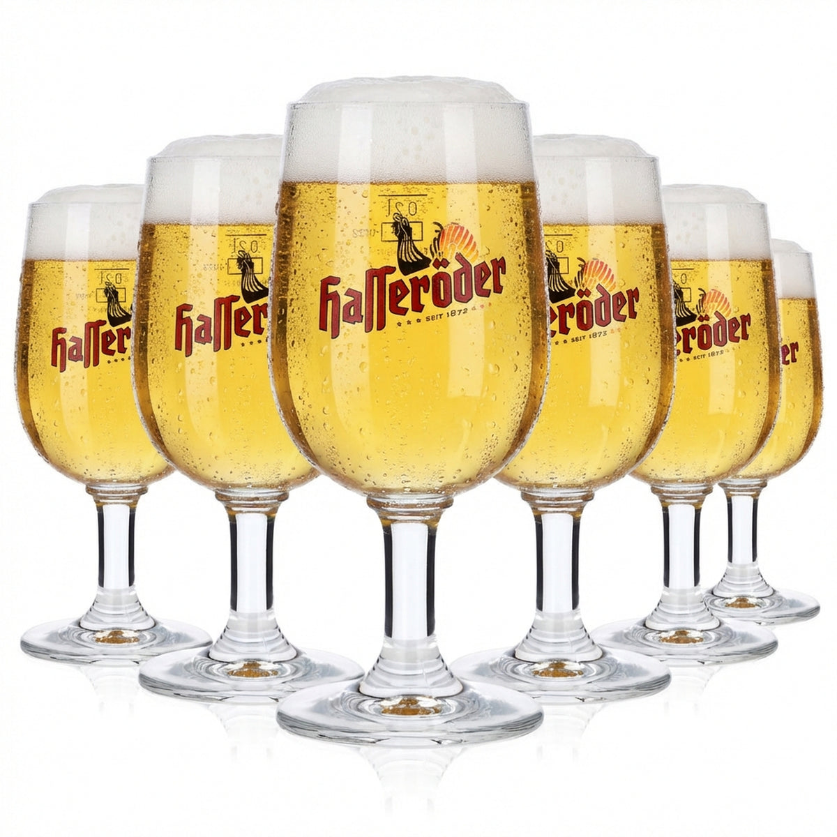 6x Hasseröder Bier Glas Biergläser 0,2l Pokalgläser Ritzenhoff
