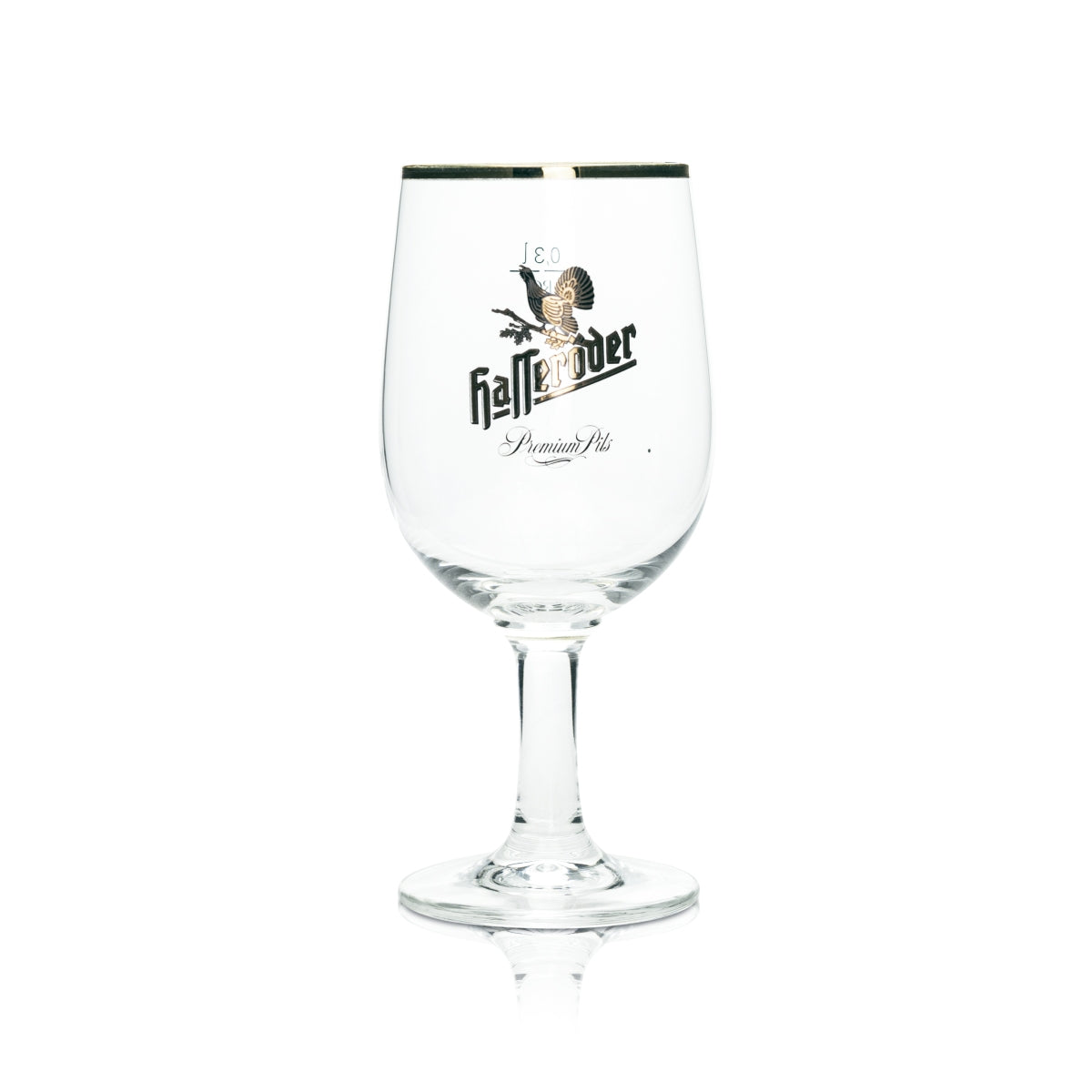 6x Hasseröder Bier Glas Pokal 0,3l Goldrand Ritzelhoff Tulpe Gläser Pils Gastro – Ansicht 2