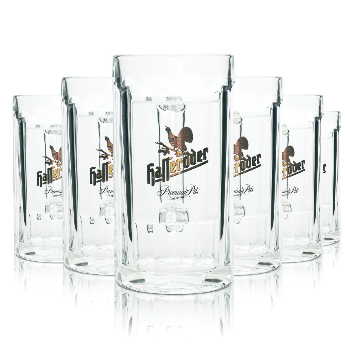 6x Hasseröder Bier Glas Seidel 0,5l Sahm Krug Brauerei Krüge Gläser Beer Pils