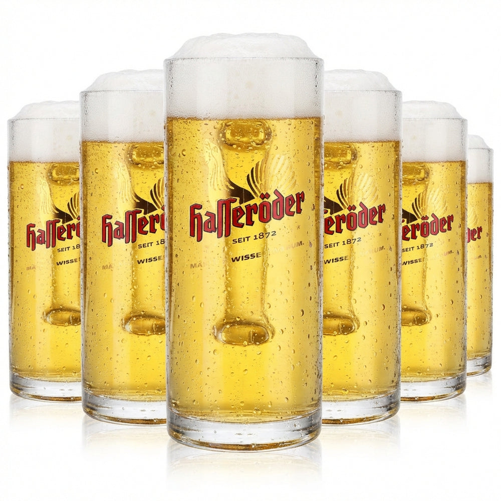 6x Hasseröder Bier Gläser Bierkrug Bierseidel Bierglas 0,4l "Reno-Seidel"