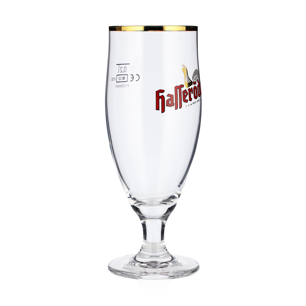 6x Hasseröder Bierglas Biergläser 0,2l Pokalgläser bauchig Goldrand – Ansicht 3