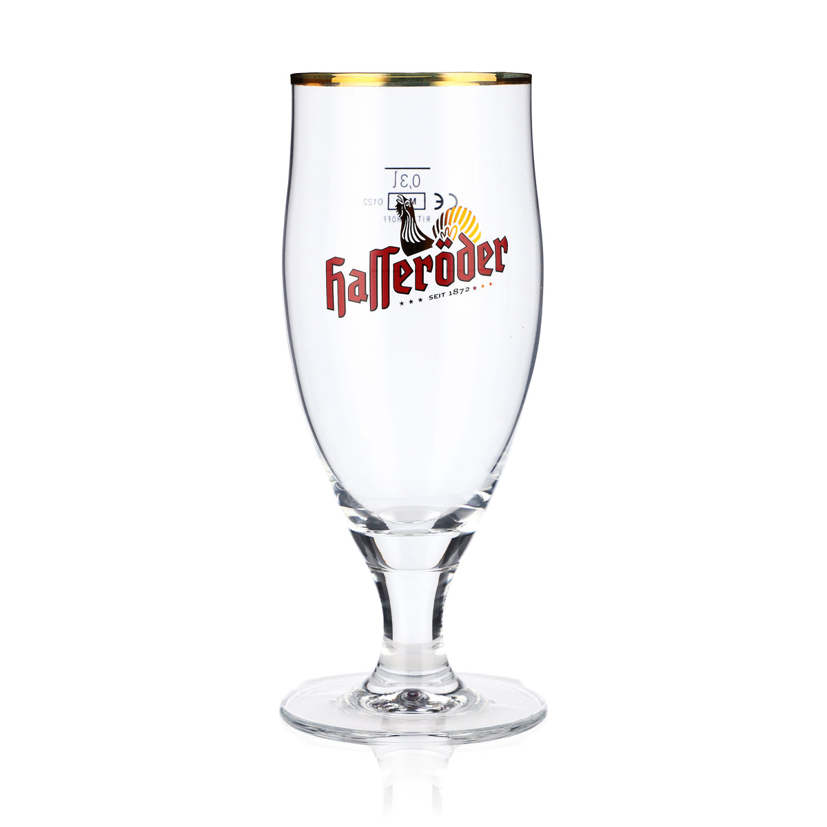 6x Hasseröder Bierglas Gläser Glas Biergläser 0,3l Pokal Goldrand Ritzenhoff – Ansicht 3