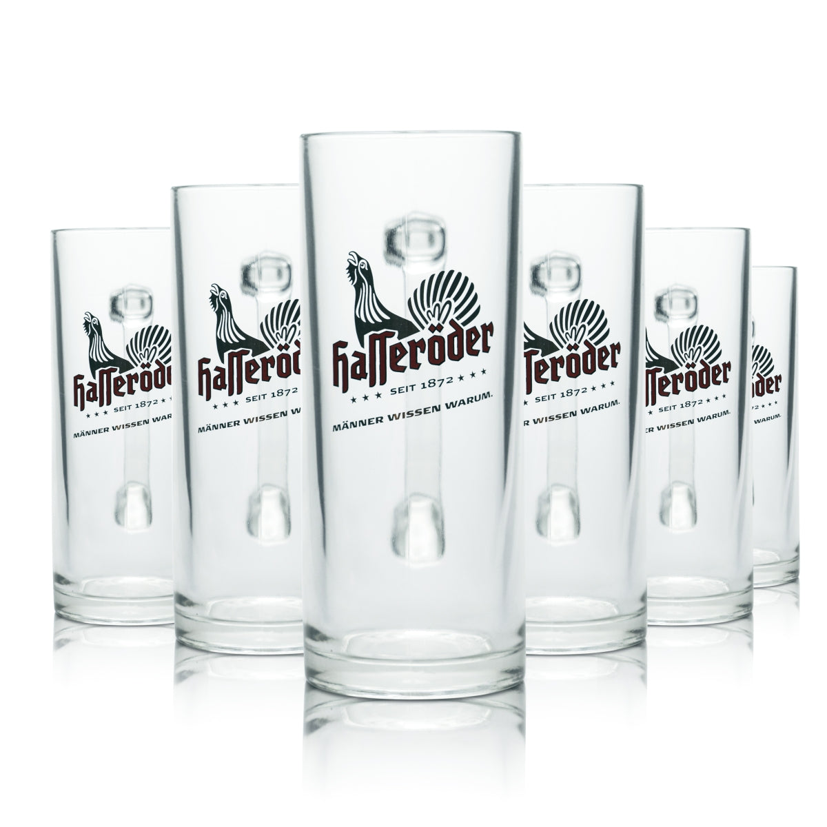 6x Hasseröder Glas 0,5l Bier Krug Pilsener Seidel Gläser Brauerei Gastro Geeicht