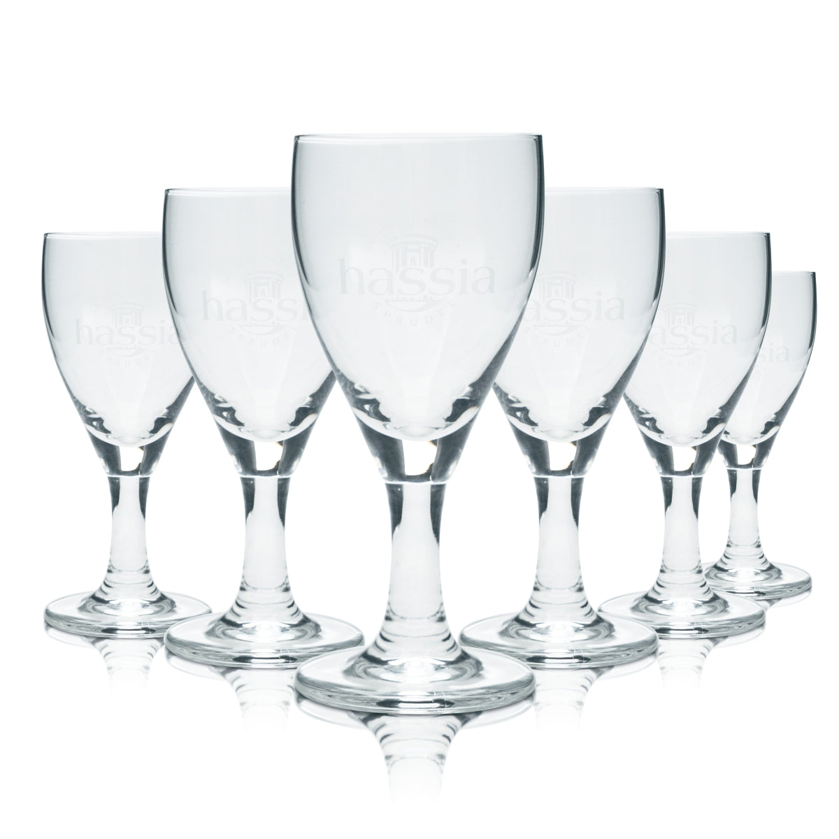6x Hassia Wasser Glas 0,15l Flöte Kelch Gläser Gastro Mineral Quelle Sprudel Bar