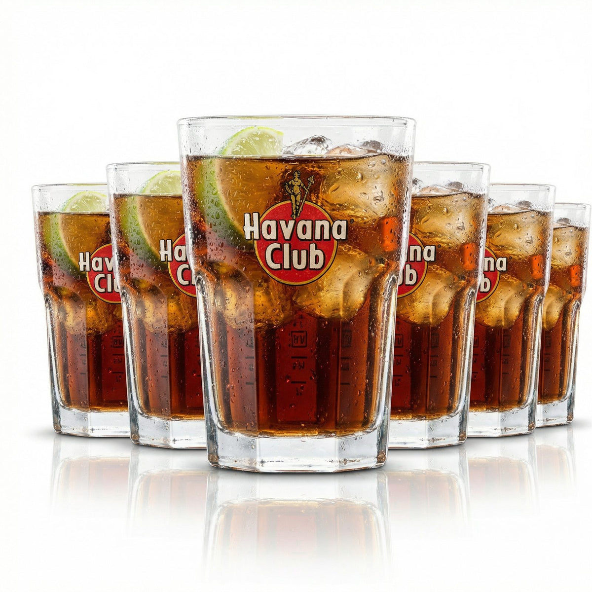 6x Havana Club 0,34 l Longdrinkglas – Cocktail Cuba Libre Set mit Eichstrich – Ansicht 2
