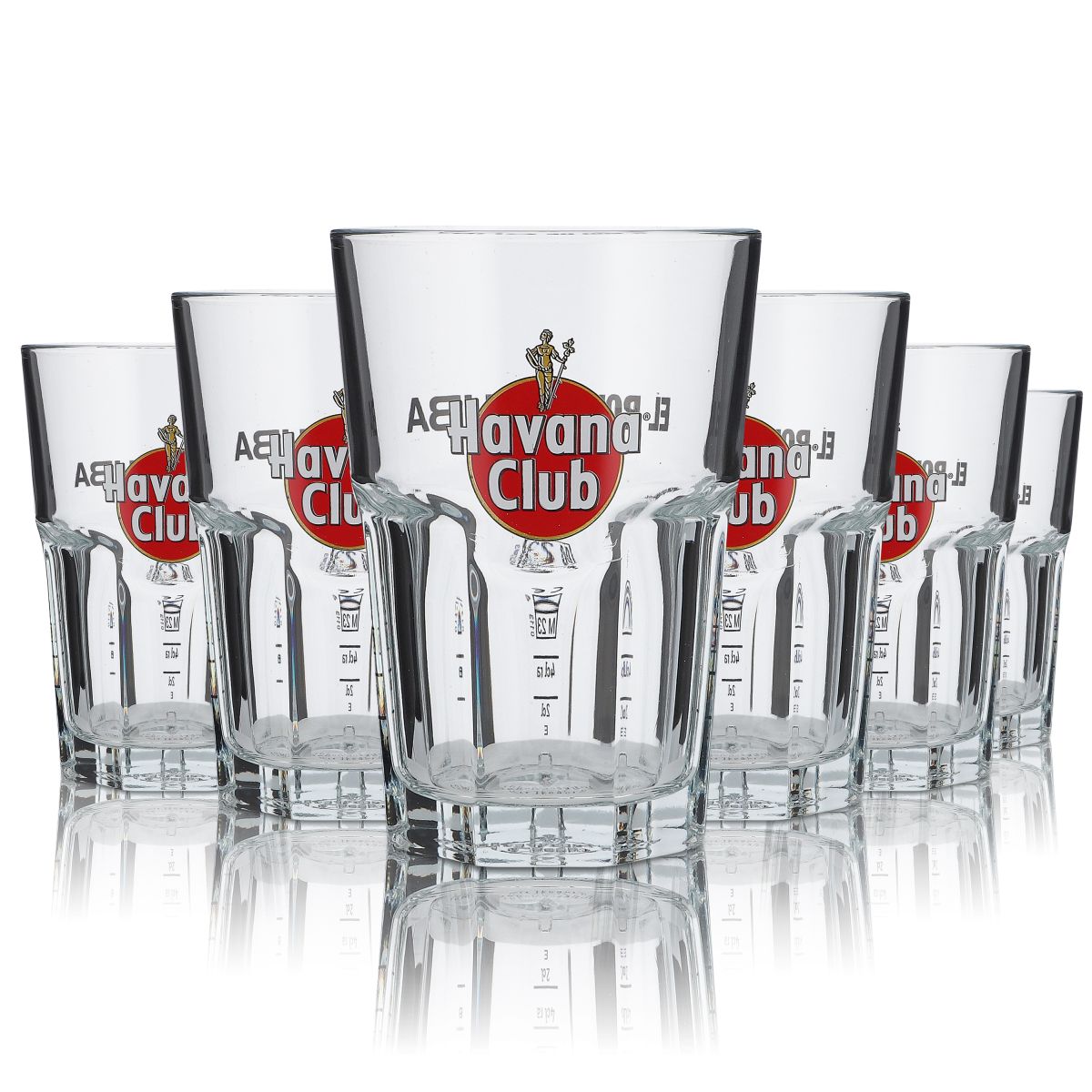 6x Havana Club 0,34 l Longdrinkglas – Cocktail Cuba Libre Set mit Eichstrich – Ansicht 3