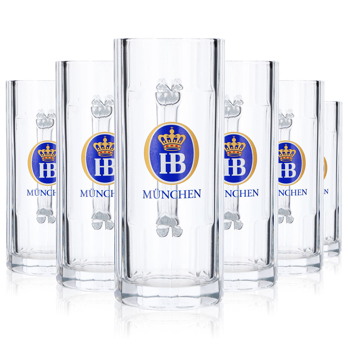 6x HB München Glas 0,3l Bierkrug Humpen Seidel Gläser Set Brauerei Bayern – Ansicht 8