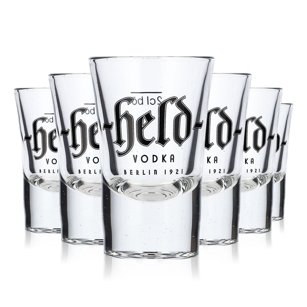 6x Held Vodka Glas Schnapsglas Shotglas Stamper 2cl Berlin 1921