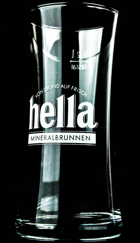 6x Hella Wasserglas Trinkbecher Wassergläser , 0,2l, weiße Schrift