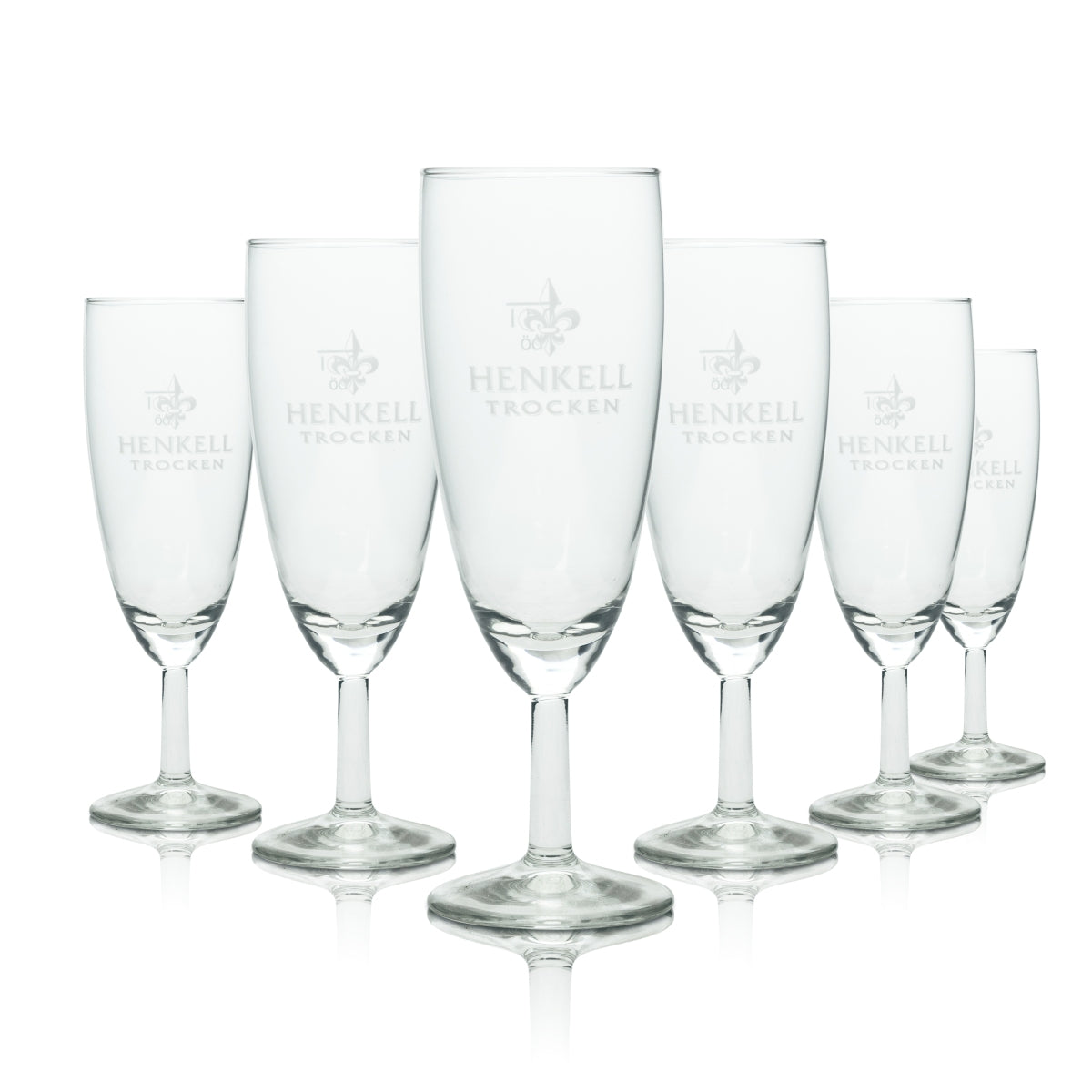 6x Henkell Trocken Sekt Glas Flöte 0,1l Gläser Champagner Kelch Prosecco Pokal
