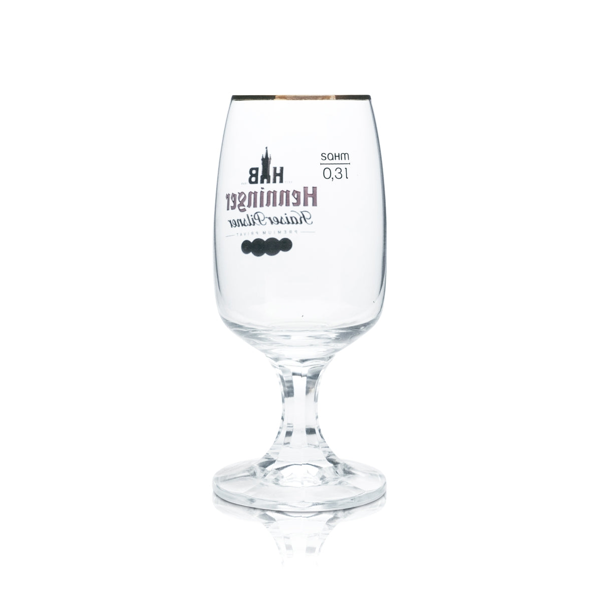 6x Henninger Bier Glas 0,3l Pokal Tulpe Bronzerand Gläser Kaiser Pils Gastro Bar – Ansicht 3