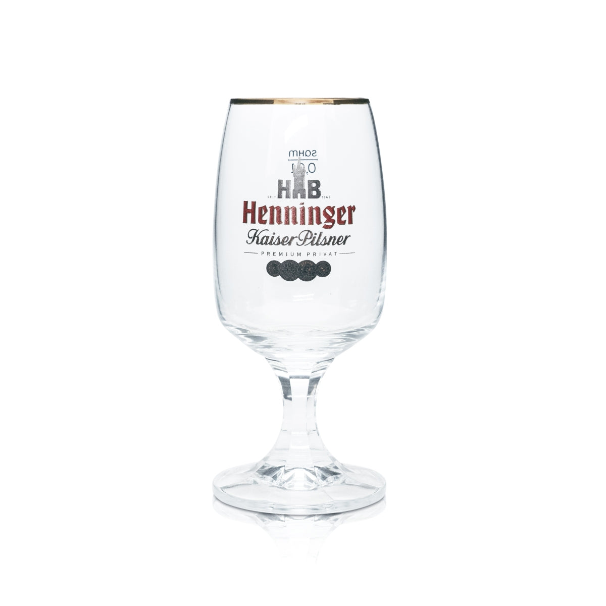 6x Henninger Bier Glas 0,3l Pokal Tulpe Bronzerand Gläser Kaiser Pils Gastro Bar – Ansicht 4