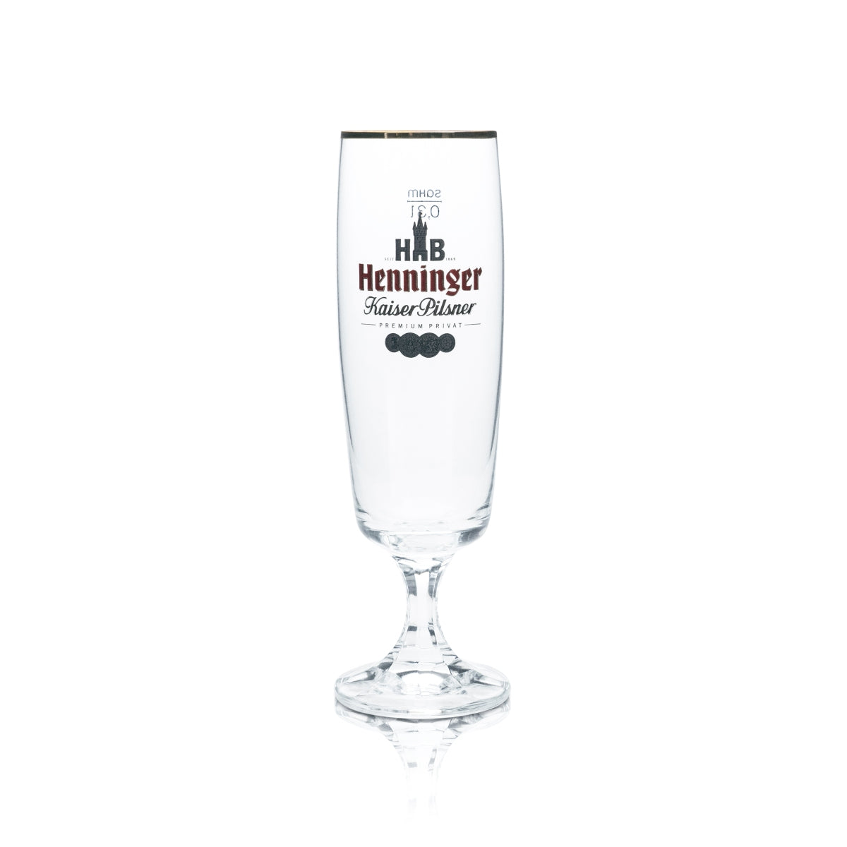 6x Henninger Bier Glas 0,3l Tulpe Pokal Bronzerand Gläser Kaiser Pils Gastro Bar – Ansicht 2