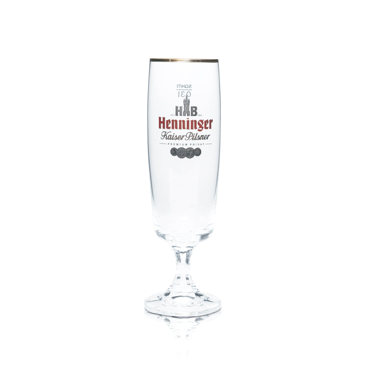 6x Henninger Bier Glas 0,3l Tulpe Pokal Bronzerand Gläser Kaiser Pils Gastro Bar – Ansicht 4
