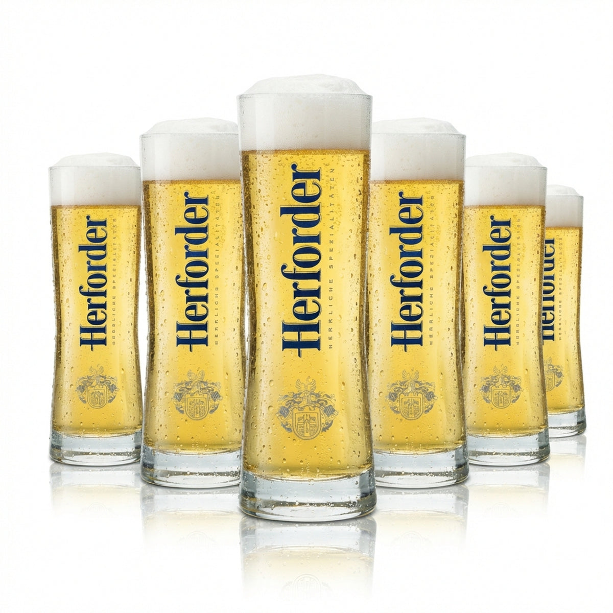 6x Herforder Bier Glas 0,25l Stange Pokal Becher Pils Gläser Brauerei Bar Gastro