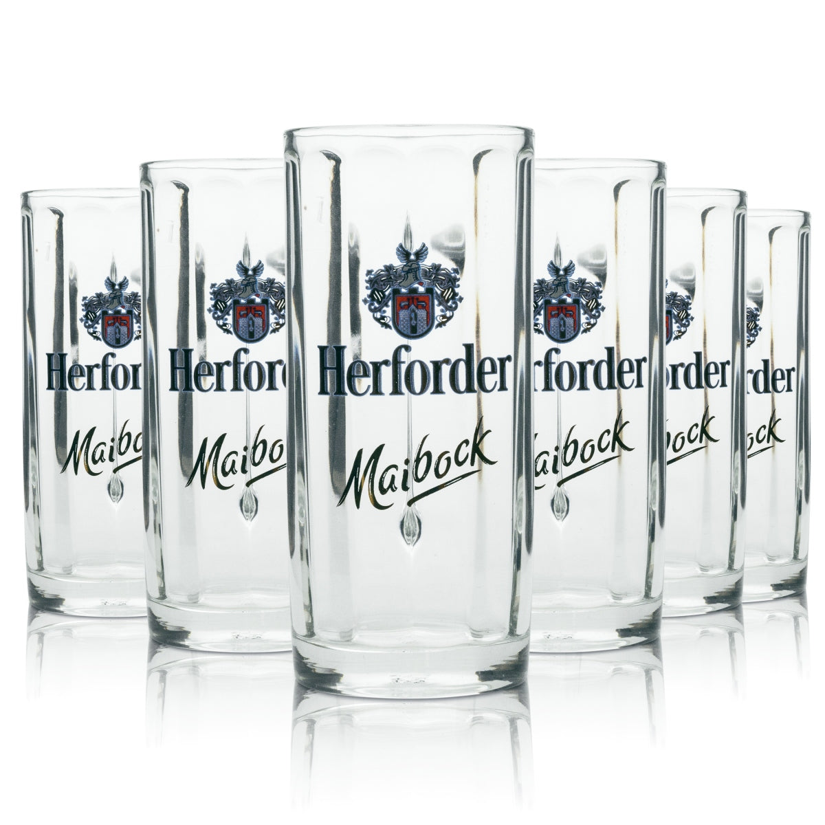 6x Herforder Bier Glas Krug Maibock 0,2l Sahm