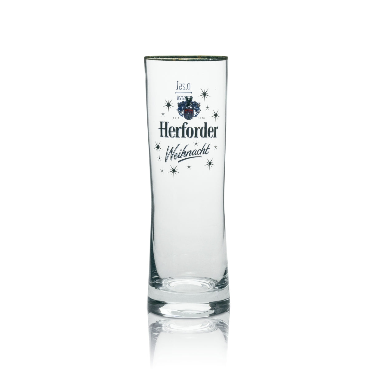 6x Herforder Glas 0,25l "Weihnacht" Becher Pokal Goldrand Bier Gläser Gastro Bar – Ansicht 2