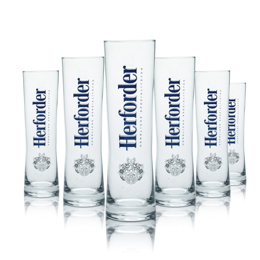 6x Herforder Glas 0,3l Bier Pokal Stange Gläser Brauerei Pilsener Bock Gastro